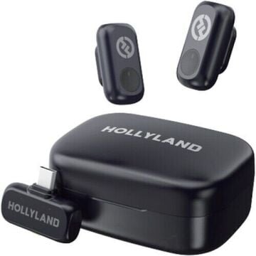 Hollyland LARK A1 Duo Kablosuz Yaka Mikrofonu Sistemi (Siyah)
