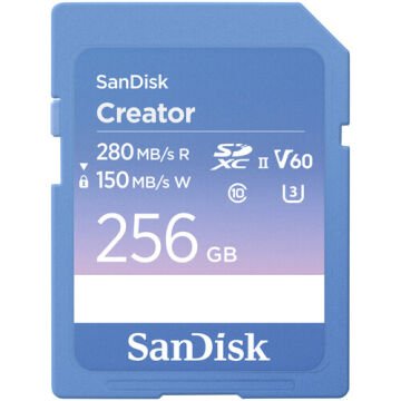 SanDisk 256GB Creator Series 280MB/s V60 UHS-II SDXC Hafıza Kartı SDSDXEP-256G-GNCIS