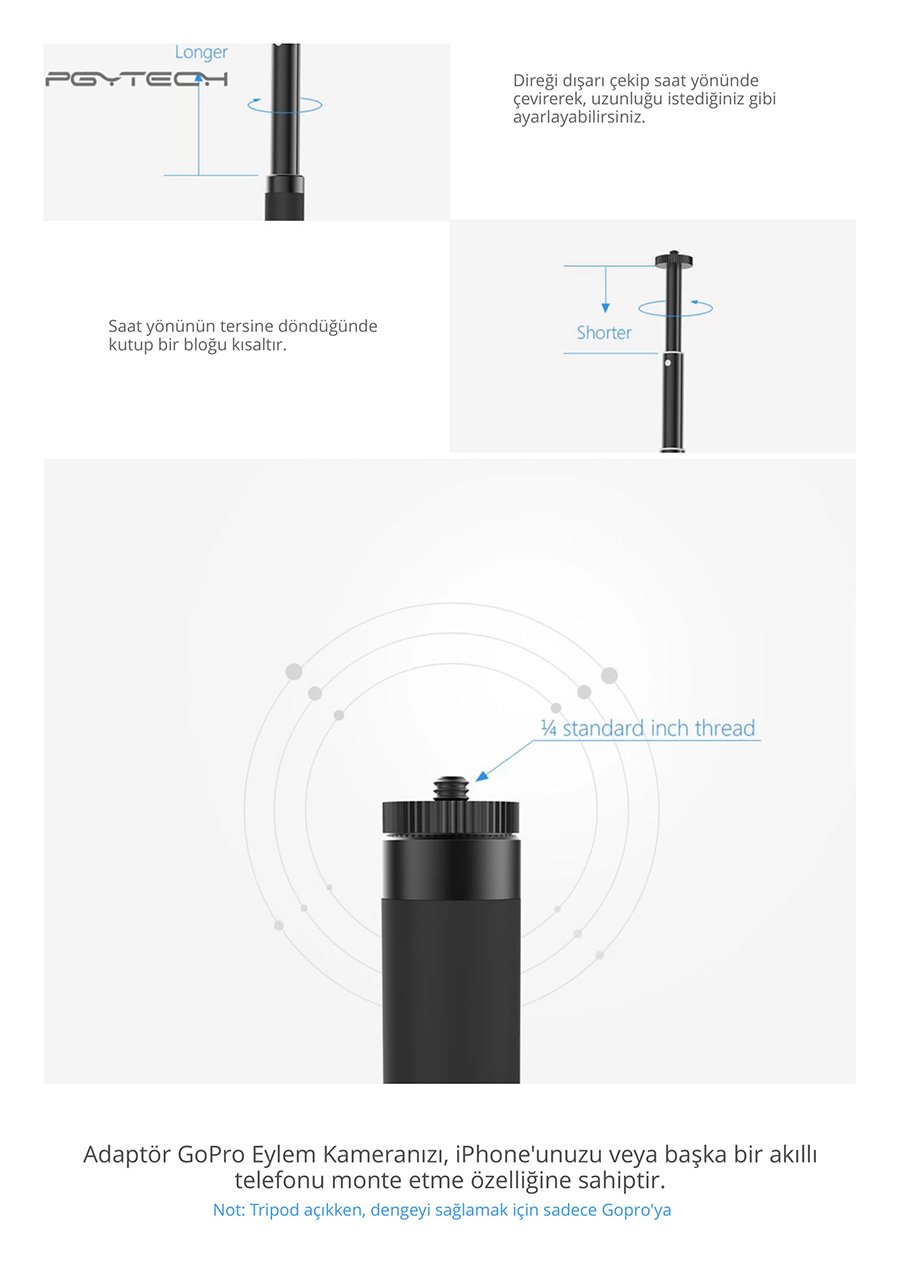 Pgytech Hand Grip & Tripod Extension Pole