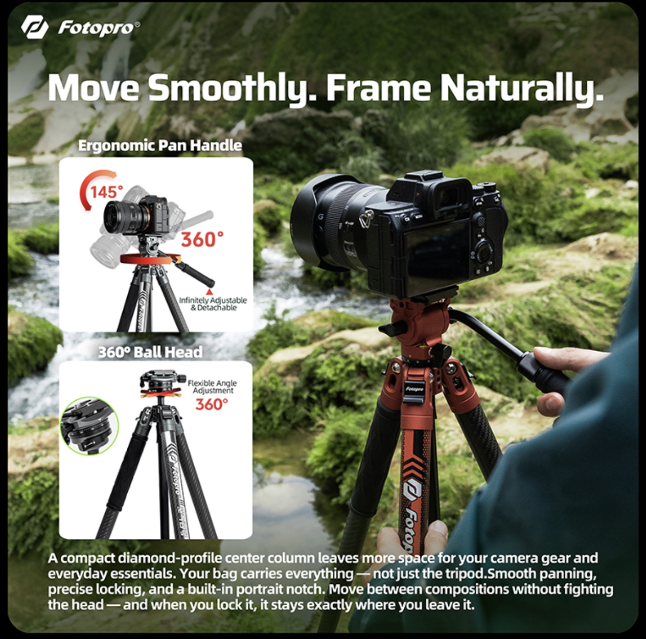 Fotopro X-AIRCROSS 4 Video Turuncu tripod