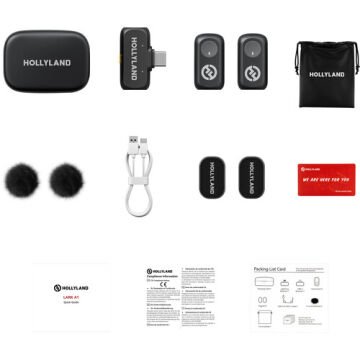 Hollyland LARK A1  2 Kişilik Kompakt Kablosuz Mikrofon Sistemi (2TX+1RX+Charging Case)
