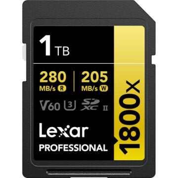 Lexar 1TB Professional 1800x UHS-II SDXC V60 Gold Series Hafıza Kartı
