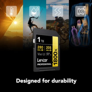 Lexar 1TB Professional 1800x UHS-II SDXC V60 Gold Series Hafıza Kartı