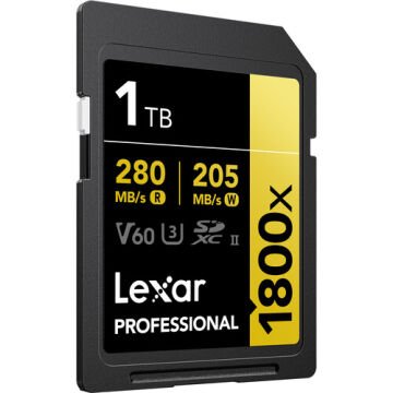 Lexar 1TB Professional 1800x UHS-II SDXC V60 Gold Series Hafıza Kartı