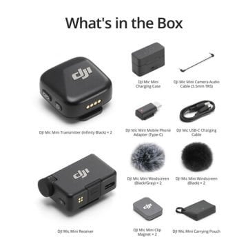 DJI Mic Mini 2 Kişilik Kompakt Kablosuz Mikrofon Sistemi (2TX+1RX+Charging Case)