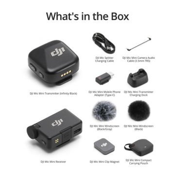 DJI Mic Mini Tek Kişilik Kompakt Kablosuz Mikrofon Sistemi (1 TX +