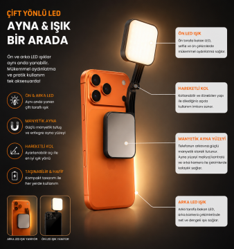 Hoveroot M42 Manyetik Kare Işık & Ayna