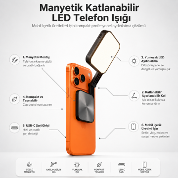 Hoveroot M42 Manyetik Kare Işık & Ayna