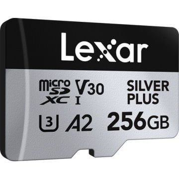 Lexar 256GB UHS-I microSDXC V30 4K Silver Plus Professional Hafıza Kartı