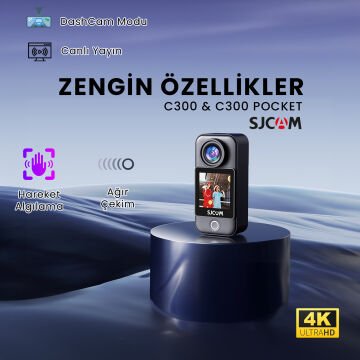 SJCAM C300 Pocket 4K WiFi Aksiyon Kamerası