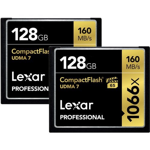 Lexar 128GB Professional 1066x CompactFlash 160MB/sn Hafıza Kartı (2'li Paket)
