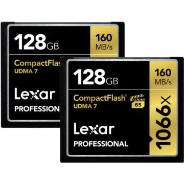 Lexar 128GB Professional 1066x CompactFlash 160MB/sn Hafıza Kartı (2'li Paket)