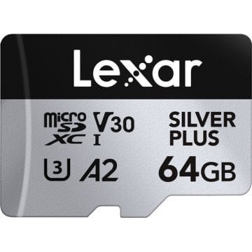 Lexar 64GB UHS-I microSDXC V30 4K Silver Plus Professional Hafıza Kartı
