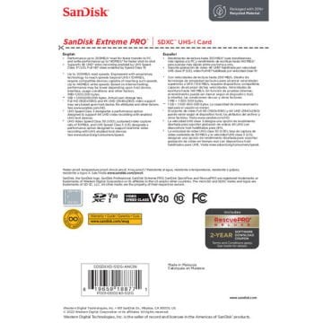 SanDisk 512GB Extreme PRO UHS-I SDXC 200MB/s V30 Hafıza Kartı