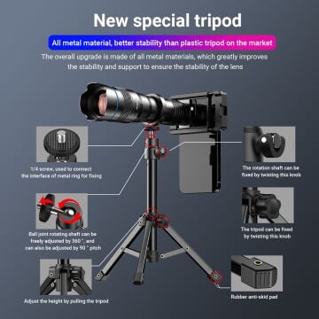 Apexel 36X Telefoto Akıllı Telefon Lens Kiti