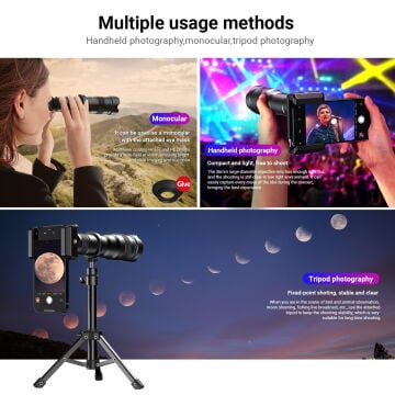 Apexel 36X Telefoto Akıllı Telefon Lens Kiti