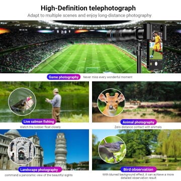 Apexel 36X Telefoto Akıllı Telefon Lens Kiti