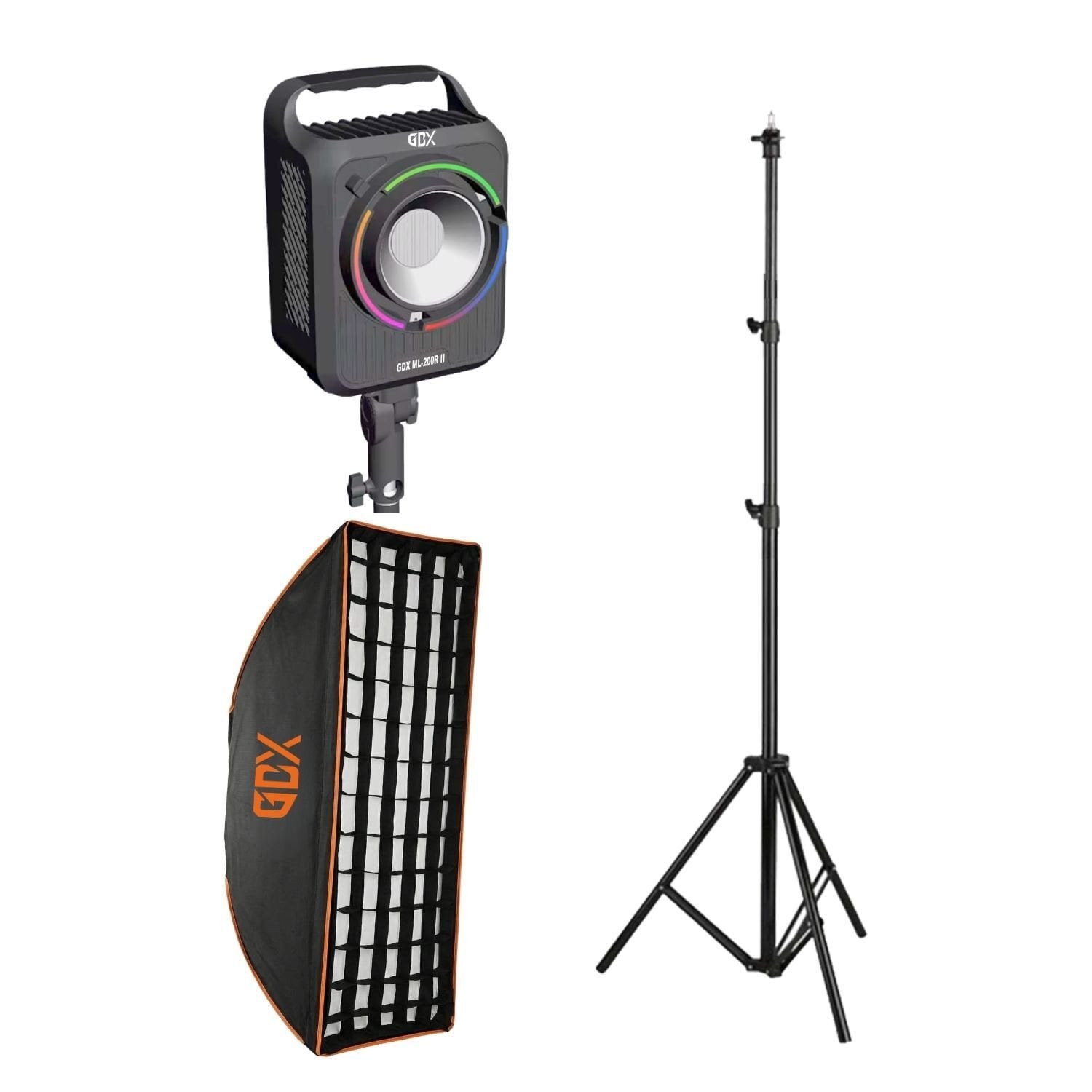 GDX ML-200R II RGB Sürekli Işık Seti – 200W Profesyonel Video & Fotoğraf Aydınlatma Kiti (Softbox + Tripod)