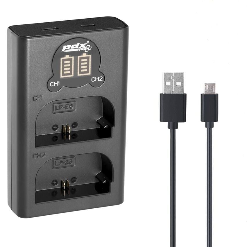 PDX Canon LP-E6 USB İkili Şarj Cihazı