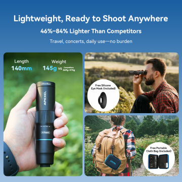 Apexel 10X Telephoto Lens&200mm Macro Lens Kit