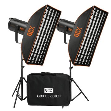 GDX EL-300C II Video ve Fotoğraf Sürekli Işık İkili Set