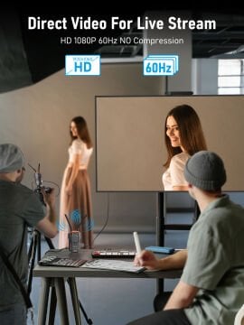 Lemorele R1000 Tak Çalıştır, Wireless HDMI 200 Metre Kablosuz Görüntü Ses Aktarıcı (Alıcı ve Verici  Set)