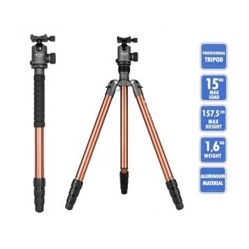Fotopro X-go Chameleon Tripod (Monopod Özellikli - Gray)