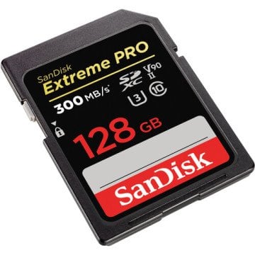 SanDisk 128GB Extreme PRO UHS-II SDXC V90 – 300MB/s Profesyonel Hafıza Kartı | 4K & 8K Video Performansı