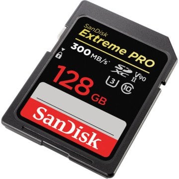 SanDisk 128GB Extreme PRO UHS-II SDXC V90 – 300MB/s Profesyonel Hafıza Kartı | 4K & 8K Video Performansı