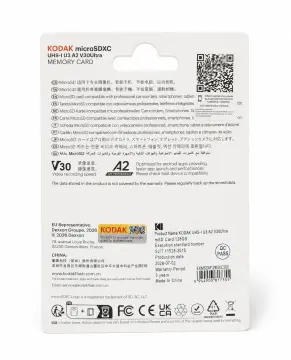 Kodak 128GB UHS-I U3 A2 V30Ultra Micro SD Hafıza Kartı  (Pocket Kameralarla Uyumlu)