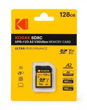 Kodak 128GB UHS-I U3 A2 V30Ultra SD Kart