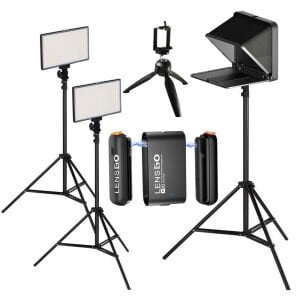 PDX Canlı Yayın İçin Prompter, Mikrofon, Mini Tripod ve Işık Kiti
