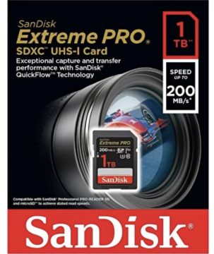 SanDisk 1TB Extreme PRO UHS-I SDXC 200MB/s V30 Hafıza Kartı SDSDXXD-1T00-GN4IN