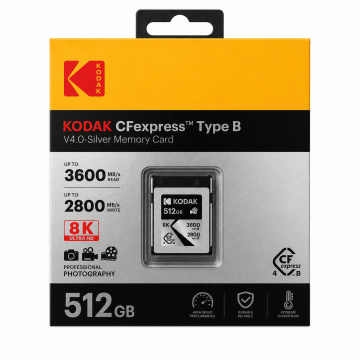 Kodak 512GB CF Express Type B 4.0 Hafıza Kartı  (3600MB/s - 2800MB/s)