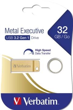 VERBATIM 99105 - 32GB METAL EXECUTIVE USB 3.2 GEN 1 GOLD DRIVE