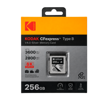 Kodak Silver 256GB CF Express Type B 4.0 Hafıza Kartı (3600MB/s - 2800MB/s)