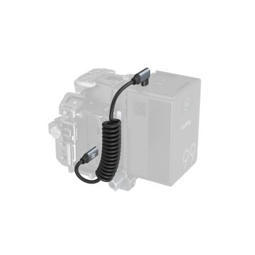 SmallRig 4792 USB-C (Düz) - USB-C (Açılı) Sarmal Veri Kablosu