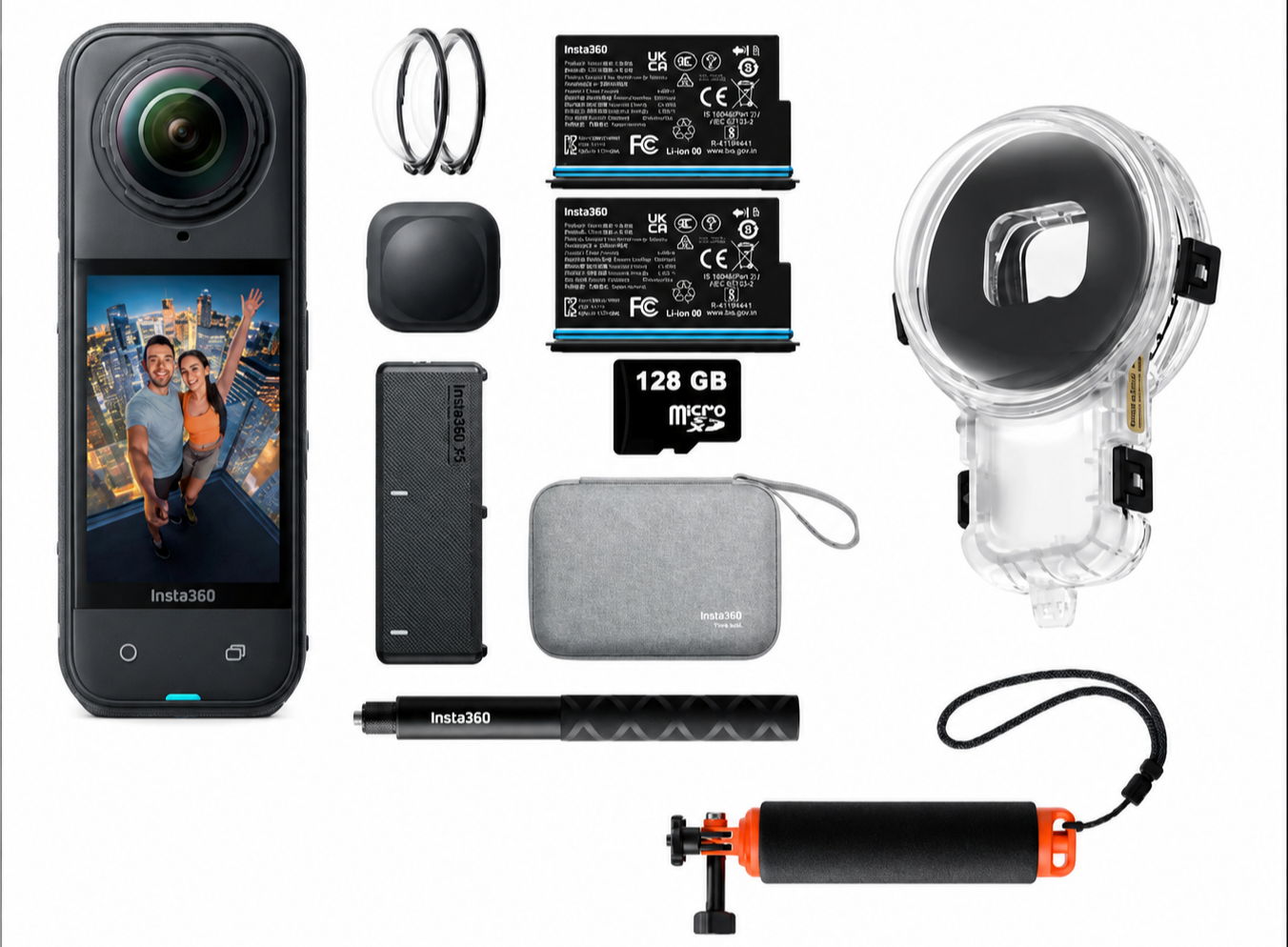 Insta360 X5 Essentials Bundle 128GB Hafıza Kartlı Su Altı Seti