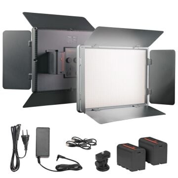 Herigo HR-LED1120 11'' 50W LED Panel Işık LED 2700K-6500K CRI 96+ Barndoor Dolgu Işığı