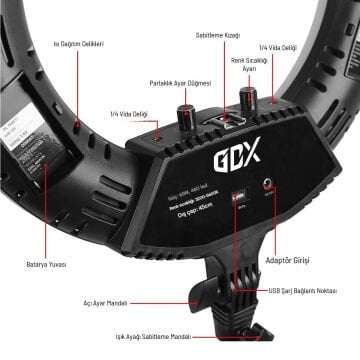 Gdx Pro Ring Light III 65W Bicolor Makyaj Youtuber Make Up Canlı Yayın Işığı