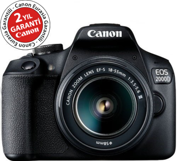 Canon EOS 2000D 18-55mm DC III Lensli Fotoğraf Makinesi
