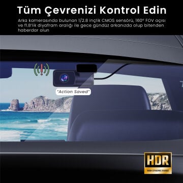 Sjcam M60S Araç Kamerası 4K/30 Frm 170° Açı (Tek Kamera)