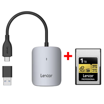 Lexar 1TB Professional Gold CFexpress 4.0 Type A Hafıza Kartı + Lexar Kart Okuyucu | Profesyonel Performans Seti