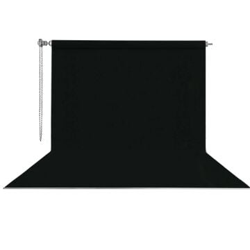 Stüdyo Teknik 270cm x 580cm Sonsuz Siyah Fon Perdesi Seti ( Boru Makara Zincir Dahil )