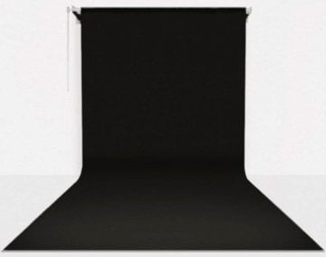 Stüdyo Teknik 270cm x 580cm Sonsuz Siyah Fon Perdesi Seti ( Boru Makara Zincir Dahil )