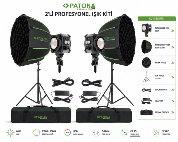 Patona 2’li Profesyonel Işık Kiti ( 200w RGB Led Işık )