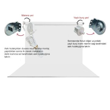 Stüdyo Teknik 135cm x 200cm Portre Fon Perdesi Beyaz