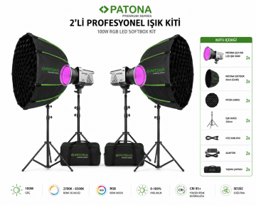 Patona 2’li Profesyonel Işık Kiti ( 100w RGB Led Işık )