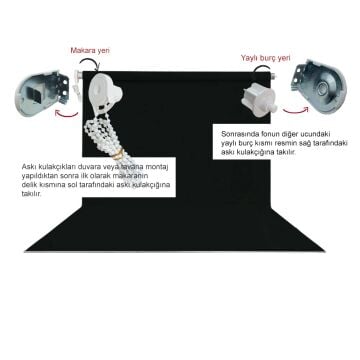 Stüdyo Teknik 135cm x 200cm Portre Fon Perdesi Siyah
