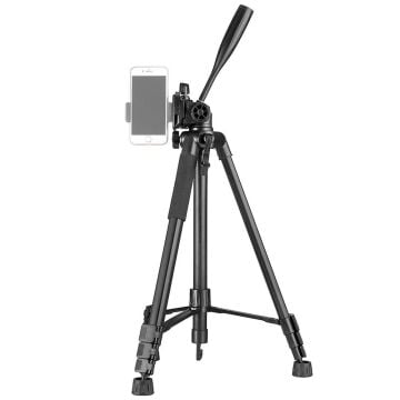 Kingjoy VT-860SCB Uzaktan Kumandali + Cep Telefonu Standli Video Tripodu Siyah (Large)